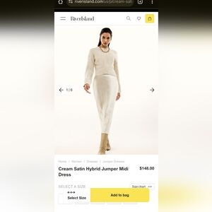 River Island Elegant Cream Midi Dress